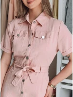 LOVE ME MIDI midi košeľové šaty ružové FashionStreet EY2593