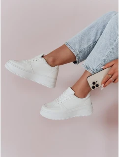Dámske tenisky na platforme WALK ME UP white FashionStreet ZY0926