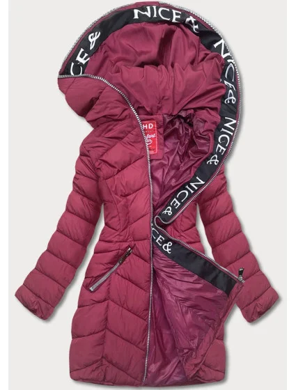 Červená dámská péřová bunda pro přechodné období model 17729175 - LHD Červená dámská péřová bunda pro přechodné období model 17729175 - LHD