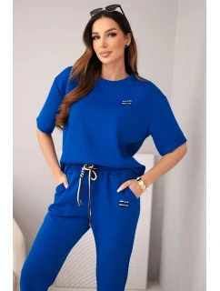 Dámsky viskózový set s krátkym rukávom, nohavicami a návlekom na nohy v sivej farbe