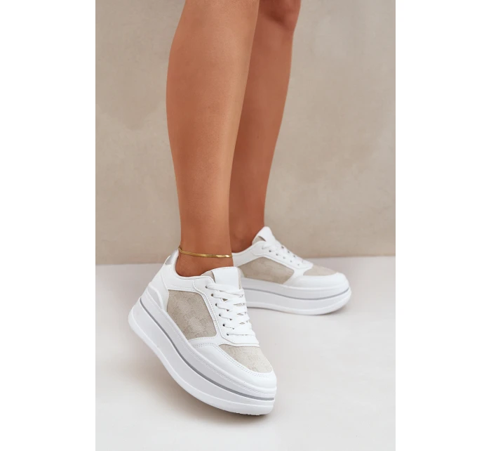 Dámské Tenisky Se Vzorem Bílé model 21683419 - Boto