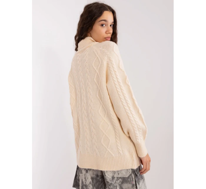 Sweter AT SW jasny beżowy model 19014635 - FPrice Sweter AT SW jasny beżowy model 19014635 - FPrice