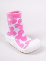 Yoclub Detské dievčenské protišmykové ponožky s gumovou podrážkou P3 Pink