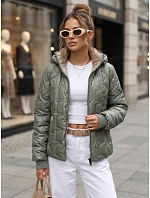 Dámska prechodná bunda s odnímateľnou kapucňou, zelená, FashionStreet TY5778 Dámska prechodná bunda s odnímateľnou kapucňou, zelená, FashionStreet TY5778
