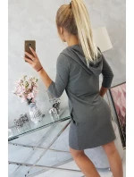 Šaty s kapucí a kapsami graphite melange Šaty s kapucí a kapsami graphite melange