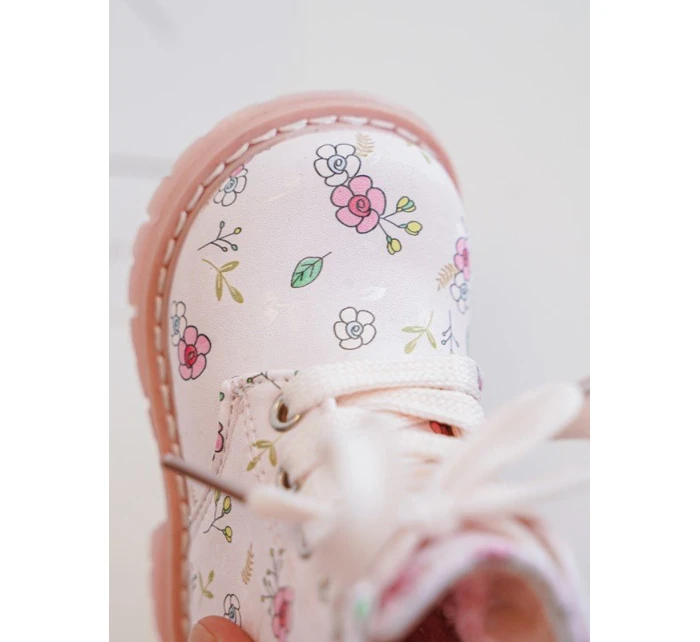 Ocieplane Botki Dziecięce Na Suwak Różowe Dolida Ocieplane Botki Dziecięce Na Suwak Różowe Dolida