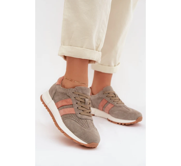 Dámské tenisky z přírodního semiše tmavě zelené Marceline