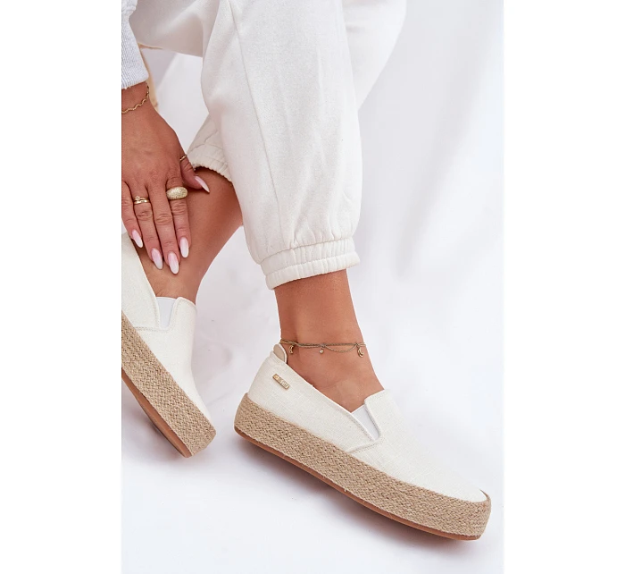 Dámské espadrilky na platformě Big Star TT274090 Ecru