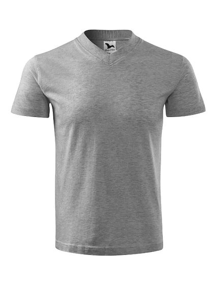 V-neck tričko unisex tmavě šedý melír V-neck tričko unisex tmavě šedý melír