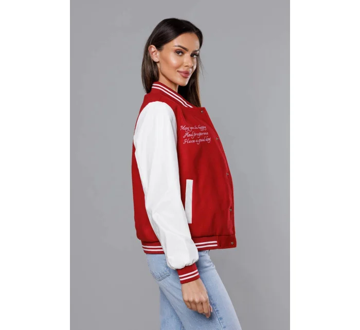 Tmavo červená dámska bunda typu bomber (16M9067-270) Tmavo červená dámska bunda typu bomber (16M9067-270)