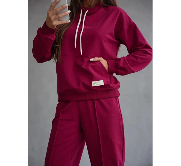 Súprava mikiny so stojačikom a nohavíc bordová (82162) Súprava mikiny so stojačikom a nohavíc bordová (82162)