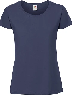 Fruit of the Loom Lady-Fit Iconic 195 T Dámske tričko z hustej bavlny 16.1424 tmavomodré