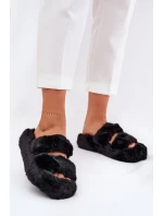 Futrzane Kapcie Damskie Na Platformie Czarne Talfedi Futrzane Kapcie Damskie Na Platformie Czarne Talfedi