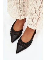 Dámské sandály s pletením na Černé model 21911471 - Boto