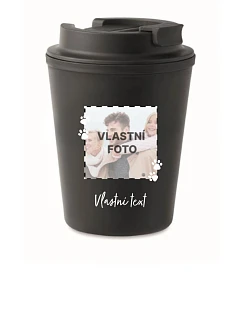 Personalizovaný cestovný termohrnček s fotografiou domáceho maznáčika a textom