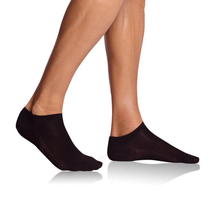 Pánske krátke bambusové ponožky BAMBUS AIR Black - BELLINDA