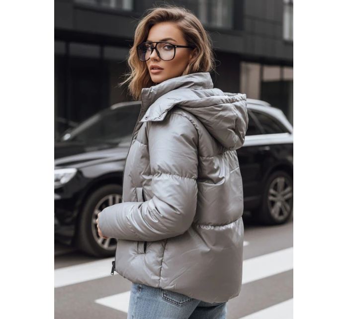 Dámska prechodná kožená bunda tmavosivá FashionStreet TY5191 Dámska prechodná kožená bunda tmavosivá FashionStreet TY5191