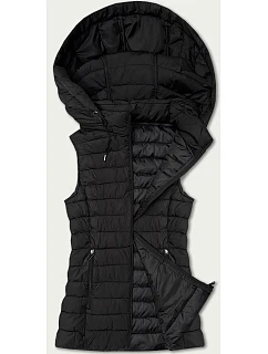 Černá dámská prošívaná vesta s kapucí model 21389927 - J.STYLE