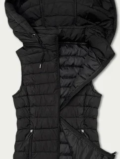 Černá dámská prošívaná vesta s kapucí model 21389927 - J.STYLE