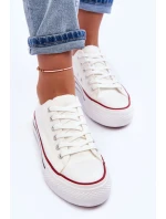 Trampki Klasyczne Niskie Na Platformie Białe Jazlyn