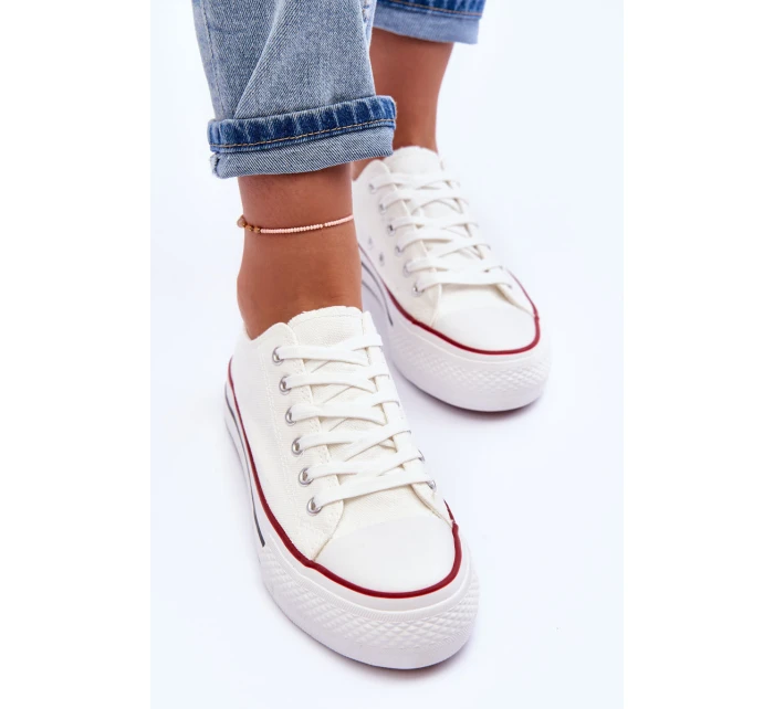 Trampki Klasyczne Niskie Na Platformie Białe Jazlyn