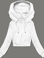 Krátka mikina s kapucňou biela (8B939-1)