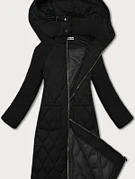 Dámska prešívaná prechodná bunda Way Mode s dĺžkou nad kolená čierna (OMS-10WD-01)