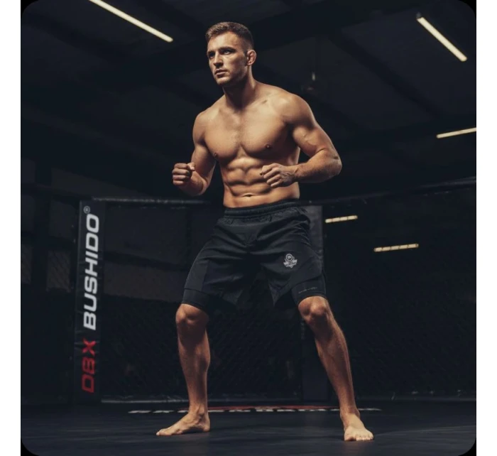 MMA šortky s legínami čierne DBX Bushido