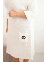 Dámská  Plus Size s oversize kapsou ecru model 21393364 - K-Fashion