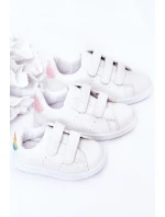 Dziecięce Tenisówki Na Rzepy Biało-Tęczowe Cute Girl