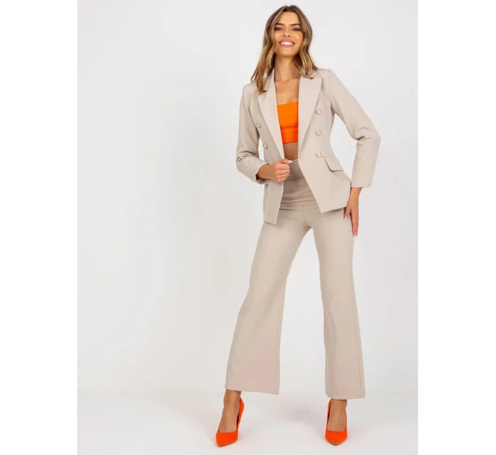 Dámske sako DHJ MA 15555 béžové - FPrice Dámske sako DHJ MA 15555 béžové - FPrice