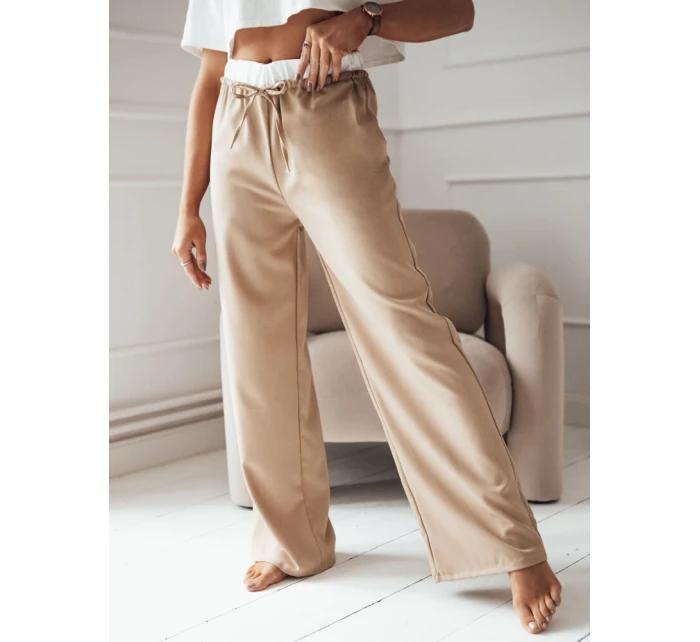 Dámské široké kalhoty camel Dstreet model 21972693 - FashionStreet Dámské široké kalhoty camel Dstreet model 21972693 - FashionStreet