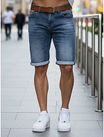 Spodenki męskie jeansowe z paskiem niebieskie model 22152753 - FashionStreet