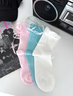 Ponožky Milena 1641 Pruh so stuhou 37-41