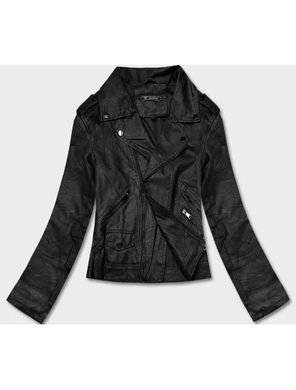 Čierna dámska bunda ramoneska (BN-20025-1)