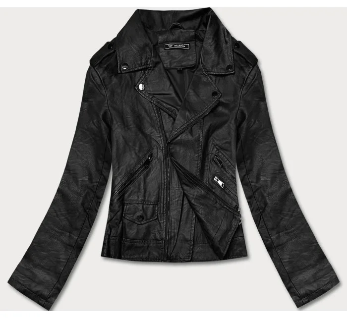 Čierna dámska bunda ramoneska (BN-20025-1)