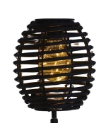 RATANOVÁ SOLÁRNA GUĽOVÁ LAMPA ČIERNA PROGARDEN
