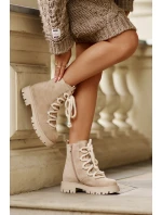 Ocieplane Botki Z Eko Zamszu Na Zamek Jasnobeżowe Caellita Ocieplane Botki Z Eko Zamszu Na Zamek Jasnobeżowe Caellita