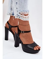 Dámské sandály na vysokém podpatku Černé model 22103026 - Boto Dámské sandály na vysokém podpatku Černé model 22103026 - Boto