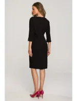 model 18004592 Plášťové šaty s netopýřími rukávy černé - STYLOVE