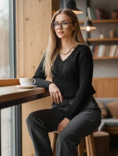 CANDIS dámsky sveter čierny FashionStreet MY1806