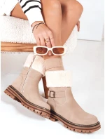 Dámské zateplené boty beige Dstreet model 21993821 - FashionStreet