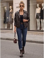 Dámske džínsy Mom Fit s opaskom a vysokým pásom, tmavomodré, FashionStreet UY3110 Dámske džínsy Mom Fit s opaskom a vysokým pásom, tmavomodré, FashionStreet UY3110