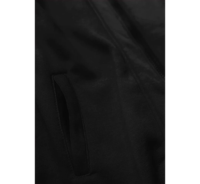 Čierna dámska dlhá mikina na zips (AMG815) Čierna dámska dlhá mikina na zips (AMG815)