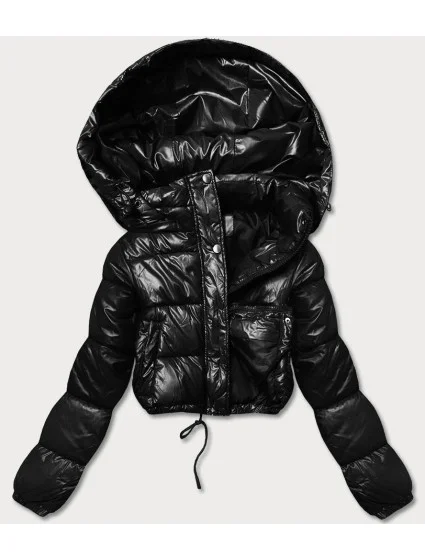 Čierna krátka páperová bunda (d2-3831-1)