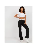 Čierne látkové nohavice do zvonu bez vreciek (DHJ-SP-6971.33P) Čierne látkové nohavice do zvonu bez vreciek (DHJ-SP-6971.33P)