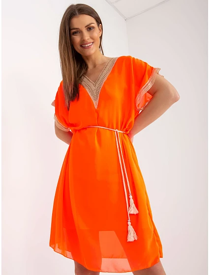 Šaty DHJ SK model 17436946 fluo oranžová - FPrice