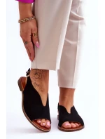 Dámske semišové sandále Lewski Topánky 3220/X Čierne Dámske semišové sandále Lewski Topánky 3220/X Čierne