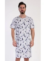 Pánska nočná košeľa Surfing Grey s potlačou - Vienetta Pánska nočná košeľa Surfing Grey s potlačou - Vienetta