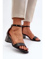 Sandále na podpätku model 195742 Step in style Sandále na podpätku model 195742 Step in style